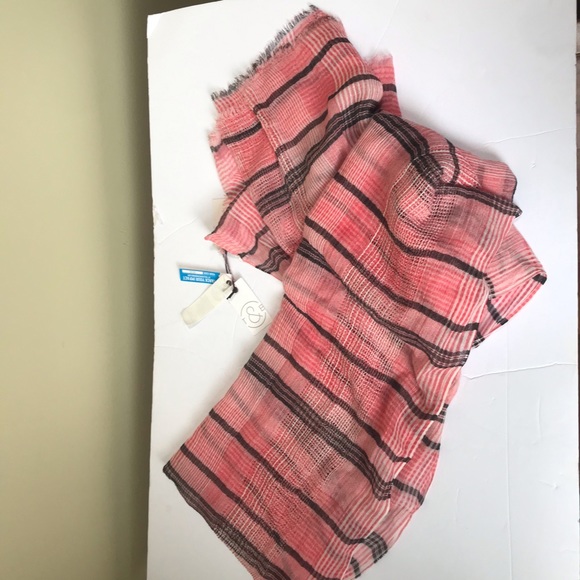 Treasure & Bond NEW Pink Plaid Scarf Shawl Wrap Large Nordstrom All Season Tags - Picture 6 of 10